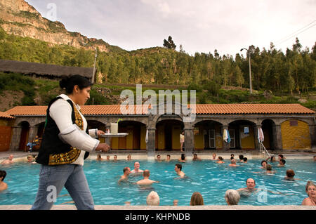 The hot springs of La Calera, Chivay, Colca Valley, Arequipa Department, Peru Stock Photo