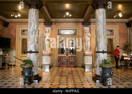Lobby at The National Theater in San Jose, Costa Rica, Central America. Foyer, National Theatre Stock Photo