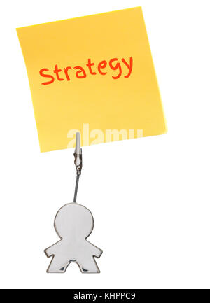 Orange sticker, paper note isolated on white, strategy Stock Photo