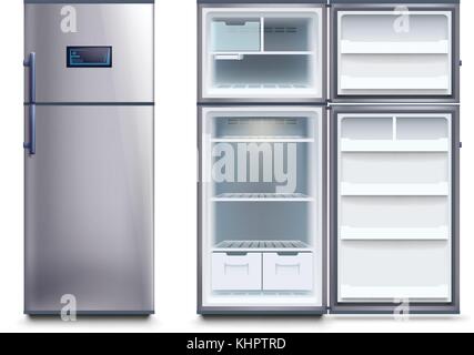 steel fridges set Stock Vector