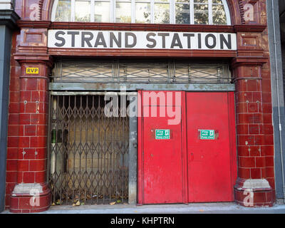 Strand Underground Station, Aldwych, disused tube station which closed ...