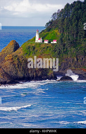 Heceta Head Lighthouse Bed & Breakfast and State Park, Oregon. Stock Photo
