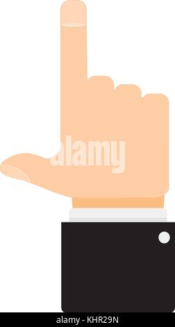 Finger pointer up. Hand gesture cursor, vector one finger arm, indicate icon illustration Stock Vector