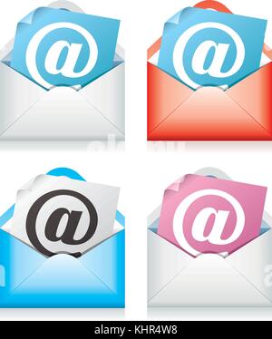 vector design of mail icons Stock Vector