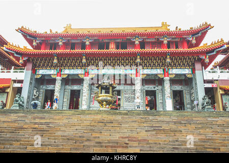 Close up of Architecture in Wenwu Temple located at Sun Moon Lake, Taiwan Stock Photo