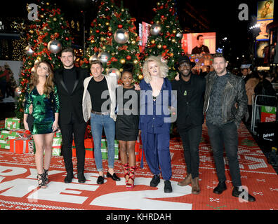 Photo Must Be Credited ©Alpha Press 078237 16/11/2017 Holly Tandy, Lloyd Macey, Sam Black, Rai-Elle Williams, Grace Davies, Kevin Davy White and Matt Linnen Daddys Home 2 Premiere at Vue Leicester Square London Stock Photo