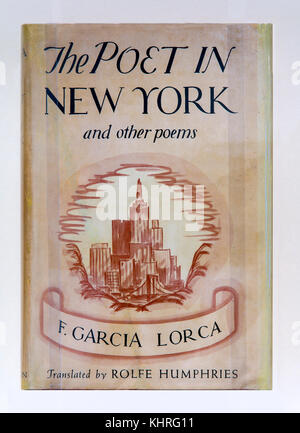 Birthplace - museum of the poet Federico Garcia Lorca, Cover book of 'The Poet in New York', Fuente Vaqueros, Granada province, Region of Andalusia, S Stock Photo