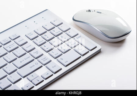 Close-up of white Computer input devices Stock Photo