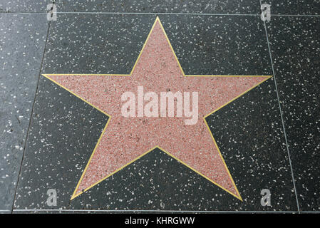 HOLLYWOOD, CA - DECEMBER 06:  star on the Hollywood Walk of Fame in Hollywood, California on Dec. 6, 2016. Stock Photo