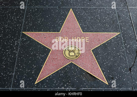 HOLLYWOOD, CA - DECEMBER 06: Bob Hope star on the Hollywood Walk of Fame in Hollywood, California on Dec. 6, 2016. Stock Photo