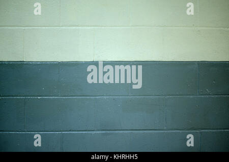 Two Color School Grunge Brick Wall Stock Photo