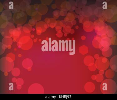 An abstract bokeh of lights on a red background illustration. Vector EPS 10 available. Stock Vector
