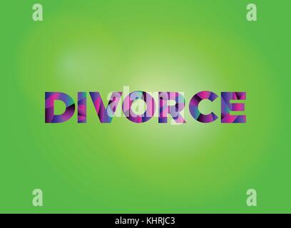 The word DIVORCE written in colorful fragmented word art on a vibrant background. Vector EPS 10 available. Stock Vector