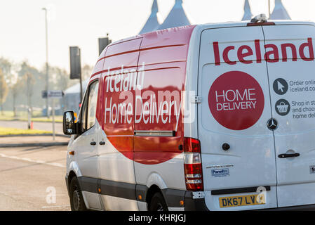 Northampton, UK - Oct 25, 2017: Iceland Home grocery delivery van. Stock Photo