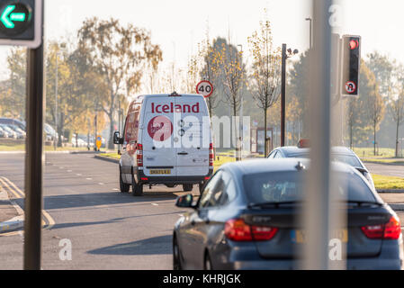 Northampton, UK - Oct 25, 2017: Iceland Home grocery delivery van. Stock Photo