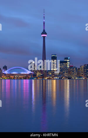 CN tower of Toronto - Canada - Lake Ontario, North America Stock Photo