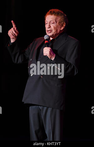 FORT LAUDERDALE, FL - FEBRUARY 09: Jackie Mason performs at The Parker Playhouse on February 9, 2017 in Fort Lauderdale Florida   People:  Jackie Mason Stock Photo