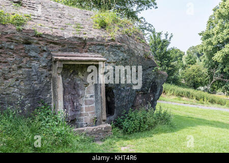 Roman shrine to the goddess Minerva, the only in situ Roman shrine known in the UK, in Edgar's Field Park, Chester, Cheshire, England, UK Stock Photo