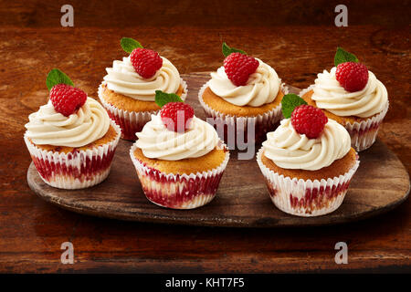 Raspbery explosion cupcakes Stock Photo
