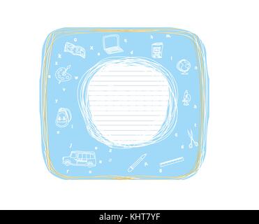 Back to school - pen sketch card Stock Vector