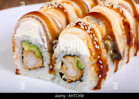 Tradittional Japan Eel roll Stock Photo