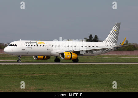 Stuttgart, Germany – Spring, 2017: An Airbus plane at Stuttgart airport Stock Photo