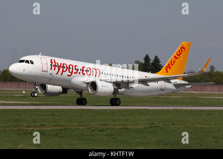 Stuttgart, Germany – Spring, 2017: An Airbus plane at Stuttgart airport Stock Photo