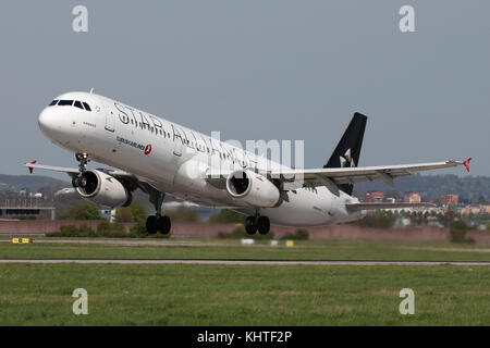 Stuttgart, Germany – Spring, 2017: An Airbus plane at Stuttgart airport Stock Photo