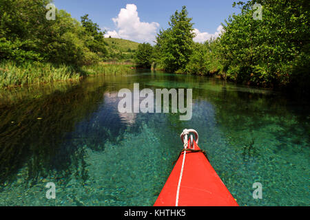 Canoe on the Dretulja River, Croatia Stock Photo