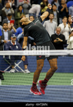 Spanish tennis player RAFAEL NADAL (ESP) celebrates after his victory at the  US Open 2017 Tennis Championship, New York City, New York State, United  Stock Photo
