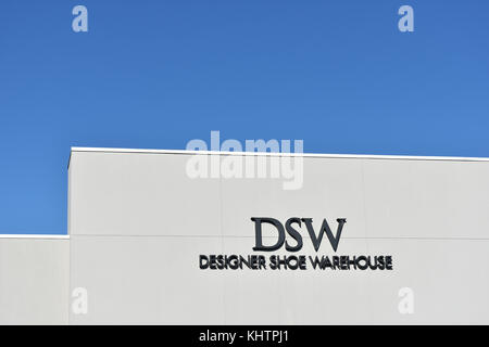 DSW Designer Shoe Warehouse at Bellis Fair mall in Bellingham, Washington. Stock Photo