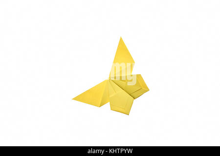 Yellow butterfly origami ornament Stock Photo