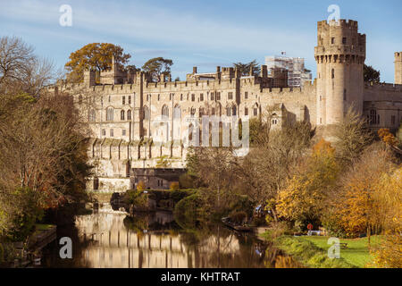 Warwick castle autumn Stock Photo