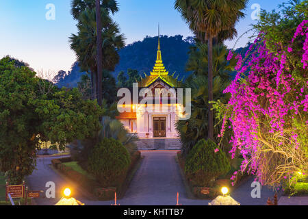 Royal Palace Haw kham of the National museum complex of Luang Prabang, Laos. Stock Photo