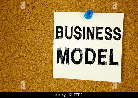 Conceptual hand writing text caption inspiration showing Business Model. Business concept for Digital Marketing Management Strategy written on sticky  Stock Photo