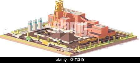 Vector low poly coal mine Stock Vector