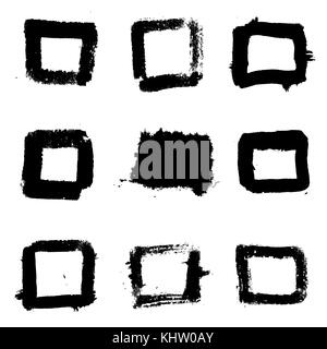 Set of hand drawn squares. Vector design element Stock Photo