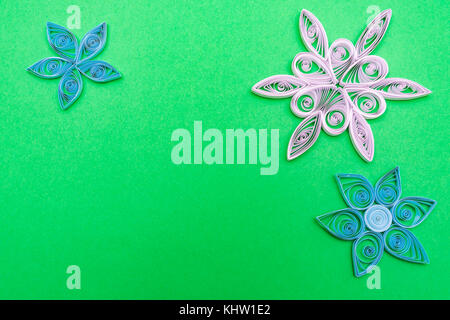 flowers made quilling on a light background quilling Stock Photo