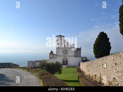 Basilica di San Francesco, Assisi, Umbria, Italy. Front view. Stock Photo