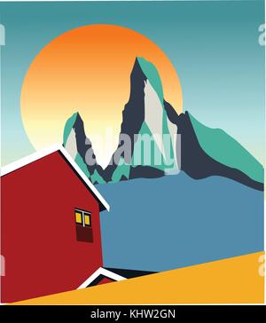 illustration of a winter resort Stock Vector Image & Art - Alamy