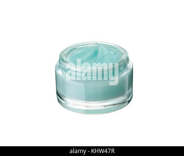 cosmetic cream in container isolated on white background Stock Photo