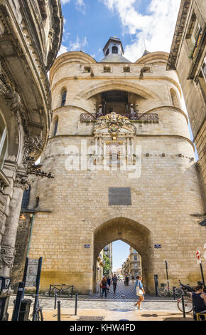 France, Gironde department, Bordeaux, 15th century Porte de la Grosse Cloche (Gate of the Big Bell) Stock Photo