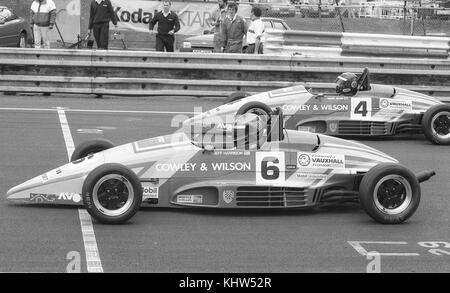 American race driver Jeff Harrison on the grid at  Oulton Park on 4th April 1992, in his formula vauxhall junior car Stock Photo