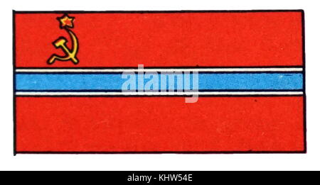 Illustration depicting the Flag of Uzbek S.S.R. Dated 20th Century Stock Photo