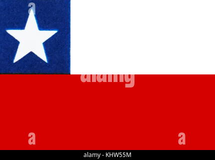 Illustration depicting the National and Merchant flag and ensign of Chile. Dated 20th Century Stock Photo