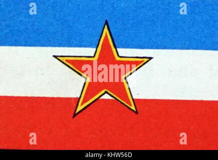 Illustration depicting the merchant flag of Yugoslavia. Dated 20th Century Stock Photo