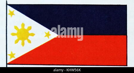 Illustration depicting the National and Merchant flag and ensign of the Philippines. Dated 20th Century Stock Photo