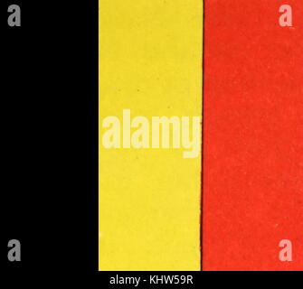 Illustration depicting the National flag of Belgium. Dated 20th Century Stock Photo