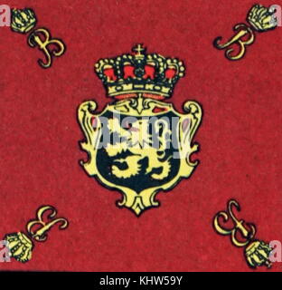 Illustration depicting the Royal Standard flag of Belgium. Dated 20th Century Stock Photo