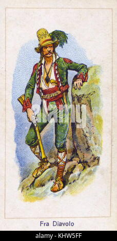 Portrait of Fra Diavolo (1771-1806) a famous Neapolitan guerrilla leader who resisted the French occupation of Naples, who figures prominently in folk lore and fiction. Dated 19th Century Stock Photo
